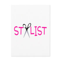 Hair Stylist Pink with Scissors Postcards