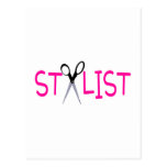 Hair Stylist Pink with Scissors Postcards