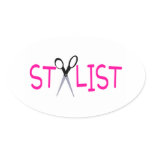Hair Stylist Pink with Scissors Sticker