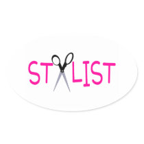 Hair Stylist Pink with Scissors Sticker