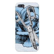 Hair stylist rose shears scissors case blue case for iPhone 5
