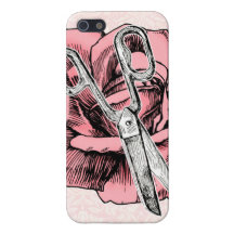 Hair stylist rose shears scissors case pink iPhone 5 cover