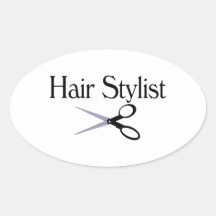 Hair Stylist Scissors Oval Sticker