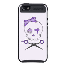 Hair Stylist Skull & Scissor Crossbones - Purple 2 Covers For iPhone 5
