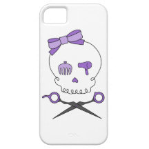 Hair Stylist Skull & Scissor Crossbones - Purple iPhone 5 Case