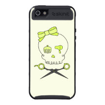 Hair Stylist Skull & Scissor Crossbones -Yellow #2 iPhone 5 Case
