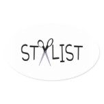 Hair Stylist Oval Stickers