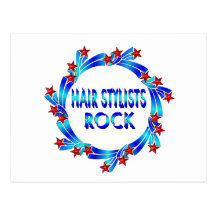 Hair Stylists Rock Red Stars Postcards