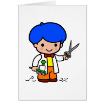 Hairdresser Boy Greeting Card