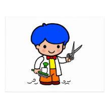 Hairdresser Boy Postcard
