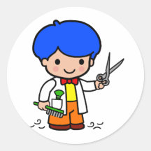 Hairdresser Boy Sticker