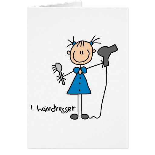 Hairdresser Stick Figure Card