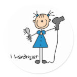 Hairdresser Stick Figure Sticker