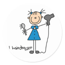 Hairdresser Stick Figure Sticker