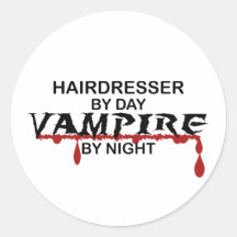 Hairdresser Vampire by Night Sticker