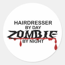 Hairdresser Zombie Stickers