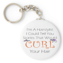 Hairstylist Curl Hair Keychains
