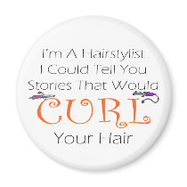 Hairstylist Curl Hair Refrigerator Magnet