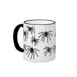 Hairy Cartoon Spiders Ringer Mug