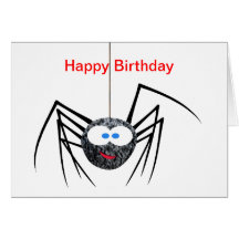 Hairy Spider Birthday Cards