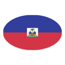 Haiti Flag Oval Sticker