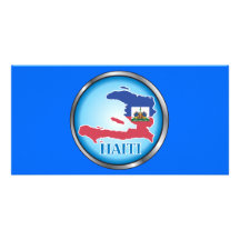Haiti Round Button.ai Photo Greeting Card