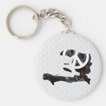Haiti Trendy Peace Sign with Haitian map Keychains