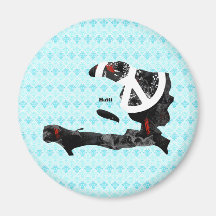 Haiti Trendy Peace Sign with Haitian map Refrigerator Magnet