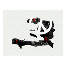Haiti Trendy Peace Sign with Haitian map Post Cards