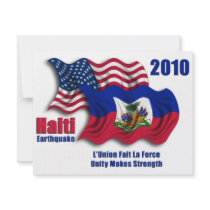 Haitian & American Waving Flags for Haiti Invites