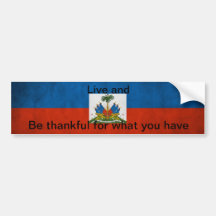 Haitian flag tag bumper sticker