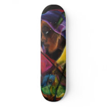 Haitienne en Vitraux III - en verre d'eau Skate Board