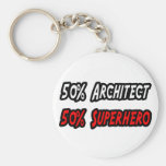 Half Architect Half Superhero Keychains