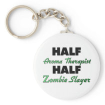 Half Aroma Therapist Half Zombie Slayer Keychain