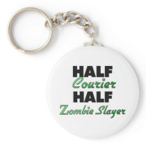 Half Courier Half Zombie Slayer Keychains