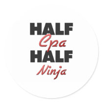 Half Cpa Half Ninja Round Sticker