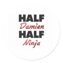 Half Damien Half Ninja Round Stickers