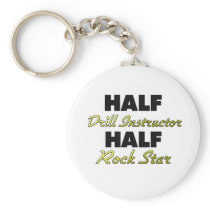 Half Drill Instructor Half Rock Star Key Chain