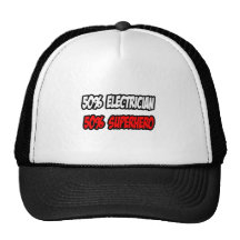 Half Electrician...Half Superhero Trucker Hat