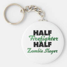 Half Firefighter Half Zombie Slayer Keychain