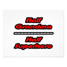 Half Grandma Half Superhero Custom Invites