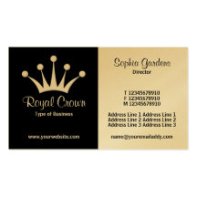 Half & Half (Crown) - Black and White (Gold) Business Card