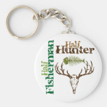 Half Hunter Half Fisherman Keychain