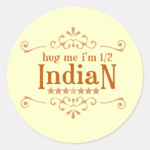 Half Indian Round Sticker
