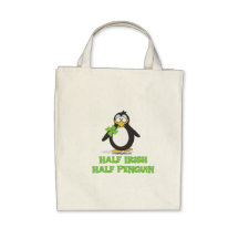 Half Irish Half Penguin Canvas Bags