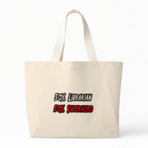 Half Librarian Half Superhero Tote Bags