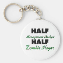 Half Management Analyst Half Zombie Slayer Keychain
