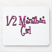 Half Marathon Girl Mouse Pads