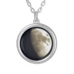 Half Moon Lunar Astronomy Photo Personalized Necklace
