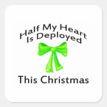 Half My Heart Is Deployed This Christmas Stickers